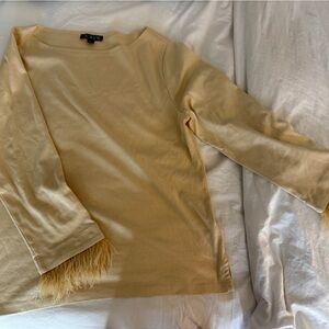 JCREW BLOUSE with Faux Fur Trim